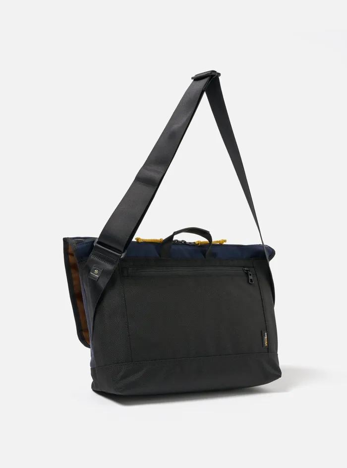 Bags Men Universal Works MasterPiece X Universal Works Courier Bag In Navy Recycled Tech Canvas