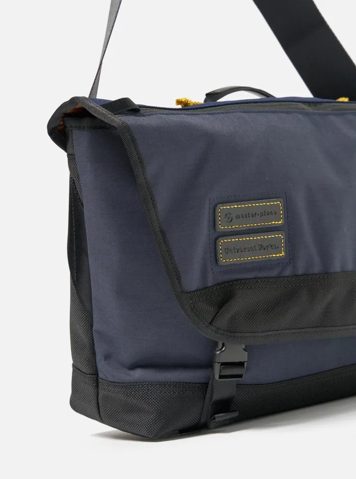 Bags Men Universal Works MasterPiece X Universal Works Courier Bag In Navy Recycled Tech Canvas