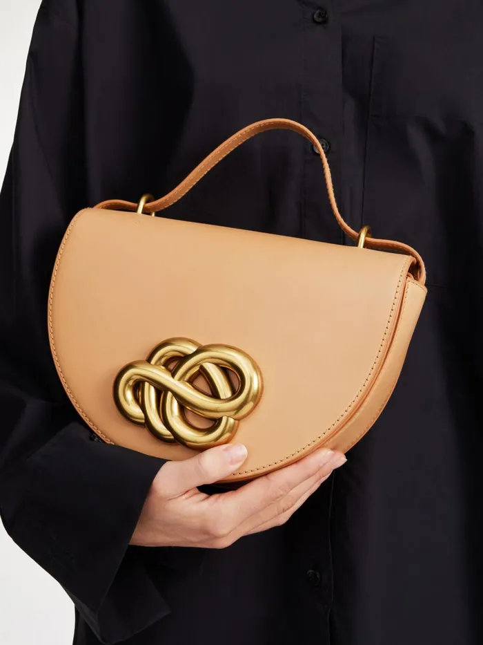 Bags Women By Malene Birger Cebella Leather Shoulder Bag Tan