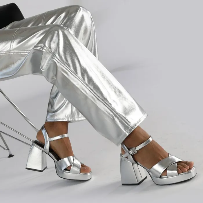 Bella Cross Silver Buffalo Heels Bella Cross Silver Buffalo Heels