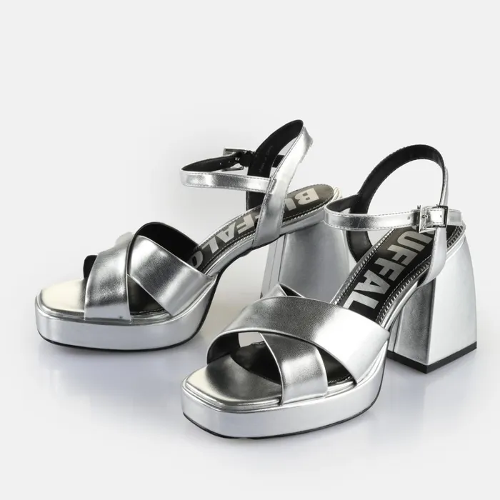Bella Cross Silver Buffalo Heels Bella Cross Silver Buffalo Heels