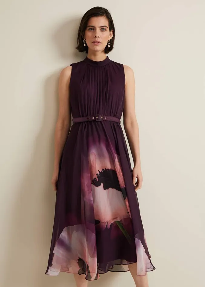 Bethany Placement Print Midi Dress Multicoloured Women Phase Eight Dresses