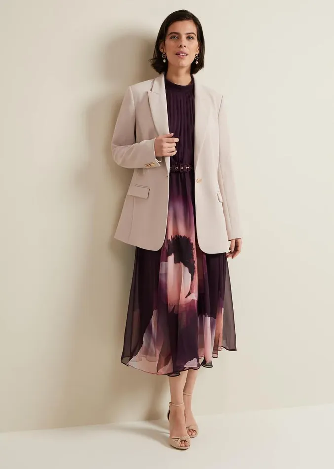 Bethany Placement Print Midi Dress Multicoloured Women Phase Eight Dresses