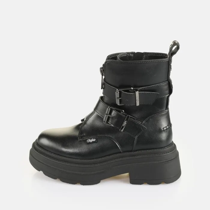 Bfl Mars Biker 8211 Vegan Nappa 8211 Black Black Buffalo Boots and AnkleBoots
