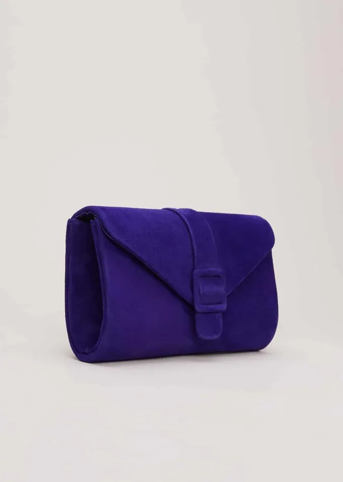 Blue Suede Clutch Bag Blue Women Phase Eight Bags and Clutches
