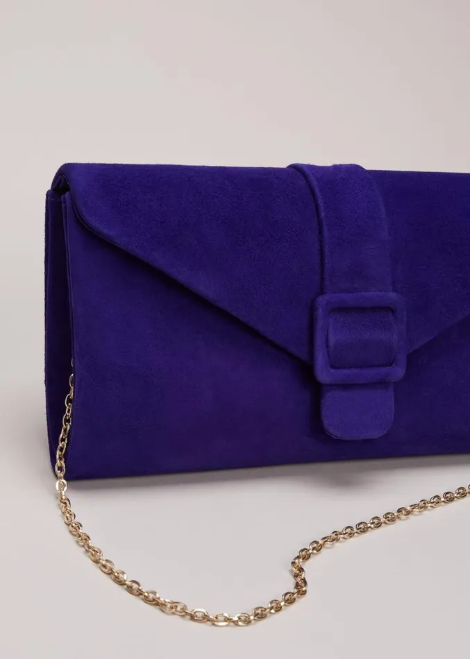 Blue Suede Clutch Bag Blue Women Phase Eight Bags and Clutches