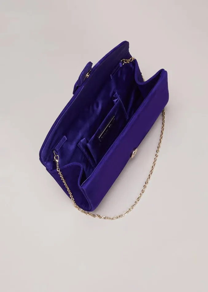 Blue Suede Clutch Bag Blue Women Phase Eight Bags and Clutches