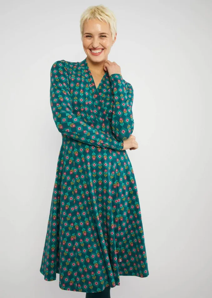 Blutsgeschwister Autumn Dress Shalala Tralala Shawl Green Women Dresses