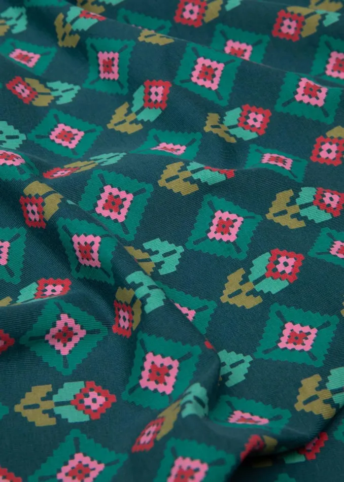 Blutsgeschwister Autumn Dress Shalala Tralala Shawl Green Women Dresses