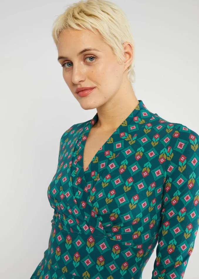 Blutsgeschwister Autumn Dress Shalala Tralala Shawl Green Women Dresses