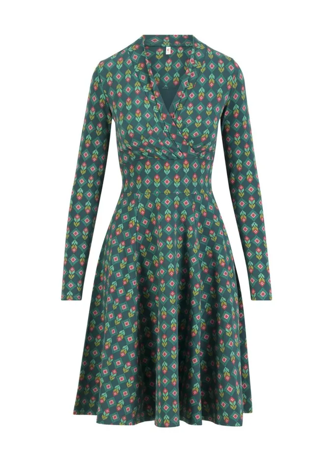 Blutsgeschwister Autumn Dress Shalala Tralala Shawl Green Women Dresses