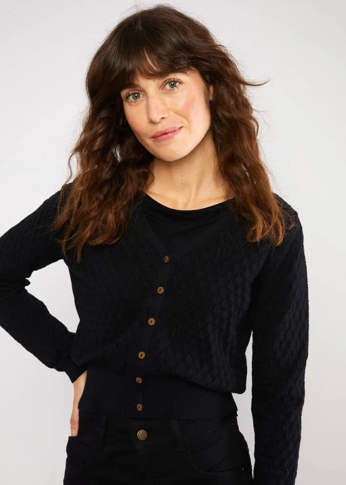 Blutsgeschwister Cardigan Save The World Black Women Cardigans