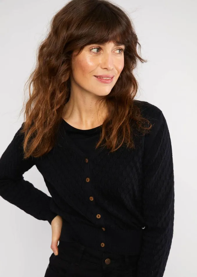 Blutsgeschwister Cardigan Save The World Black Women Cardigans