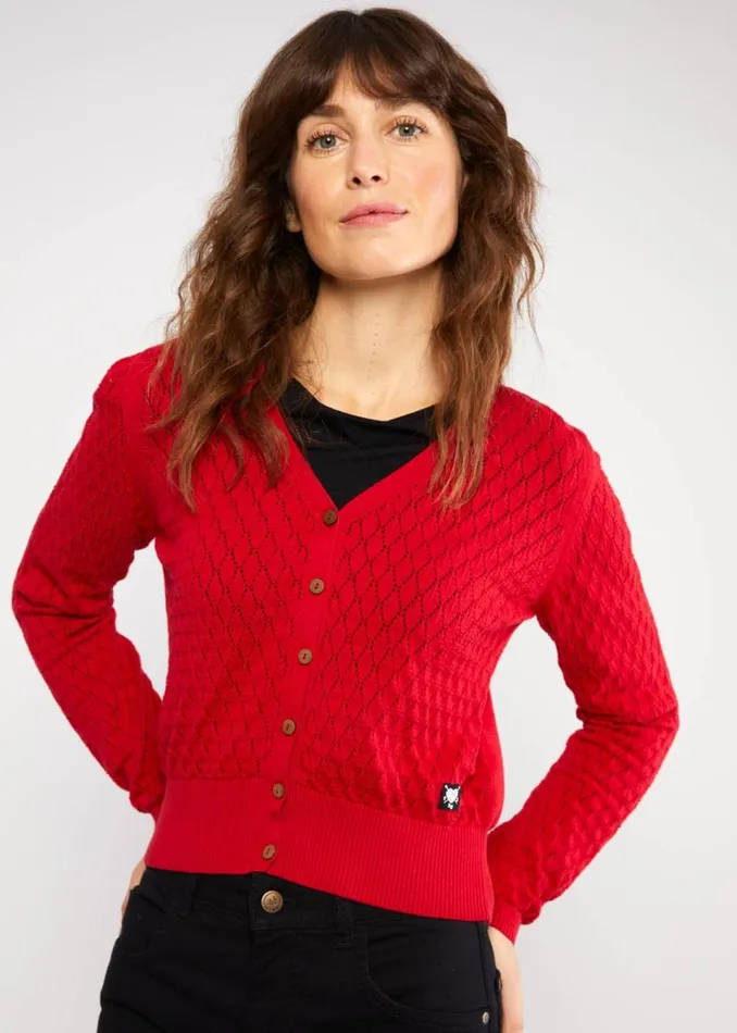 Blutsgeschwister Cardigan Save The World Red Women Cardigans