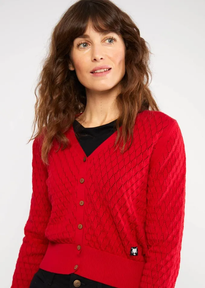 Blutsgeschwister Cardigan Save The World Red Women Cardigans