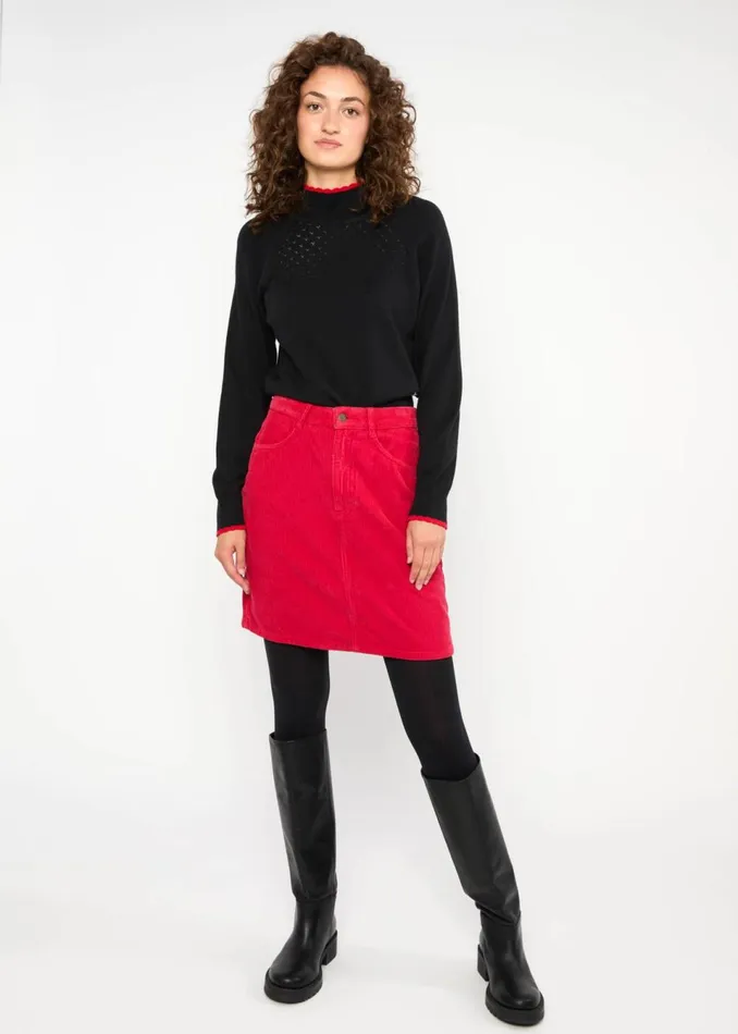 Blutsgeschwister Corduroy Skirt The Corduroyal Red Women Skirts