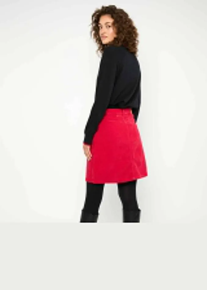 Blutsgeschwister Corduroy Skirt The Corduroyal Red Women Skirts