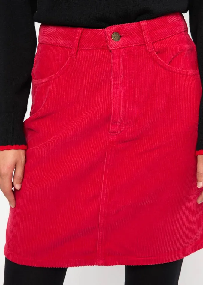 Blutsgeschwister Corduroy Skirt The Corduroyal Red Women Skirts