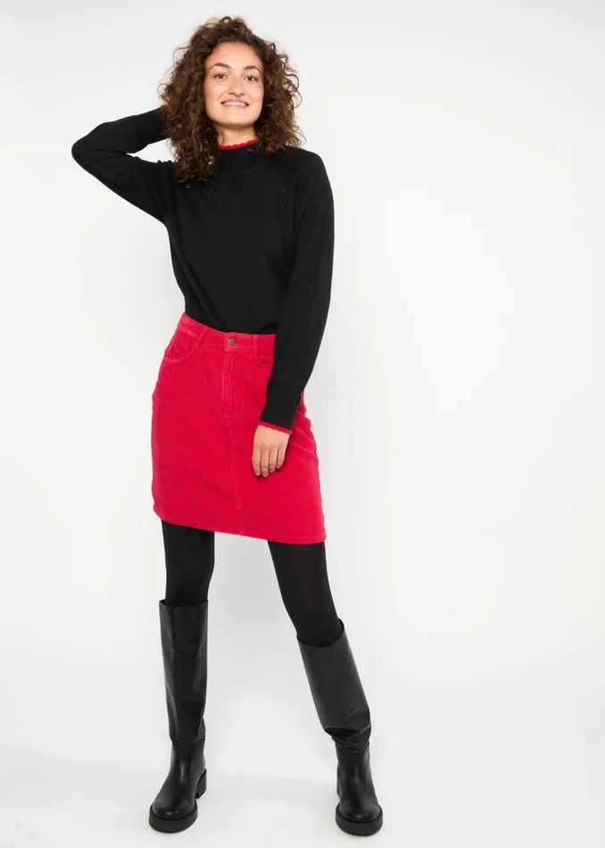 Blutsgeschwister Corduroy Skirt The Corduroyal Red Women Skirts