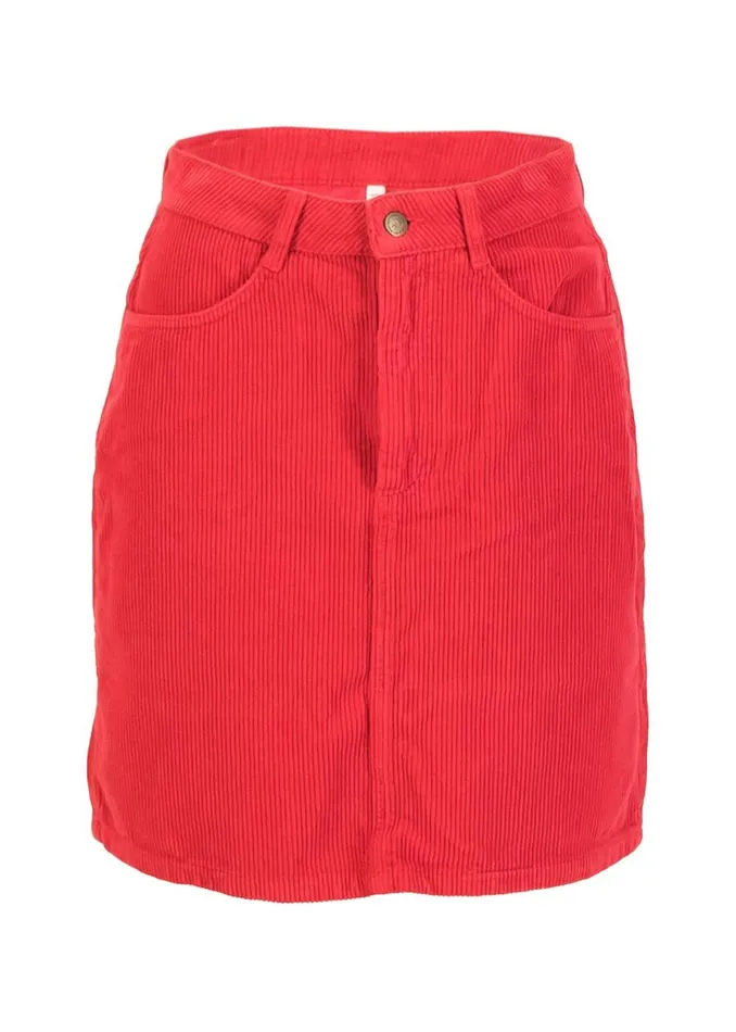 Blutsgeschwister Corduroy Skirt The Corduroyal Red Women Skirts