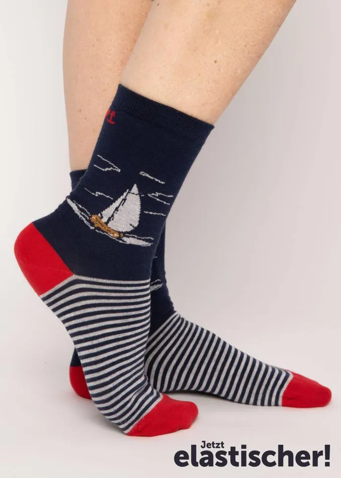 Blutsgeschwister Cotton Socks Sensational Steps Blue Women Socks