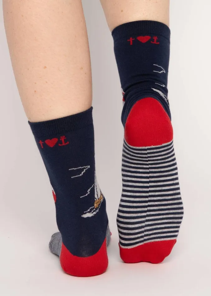 Blutsgeschwister Cotton Socks Sensational Steps Blue Women Socks