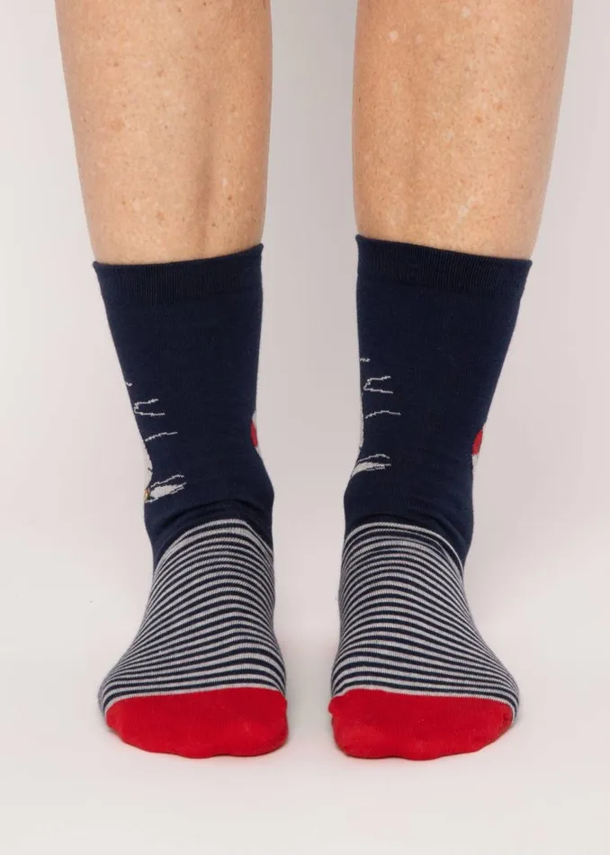 Blutsgeschwister Cotton Socks Sensational Steps Blue Women Socks