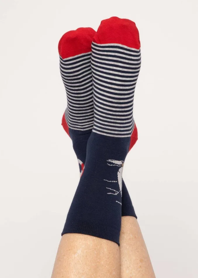 Blutsgeschwister Cotton Socks Sensational Steps Blue Women Socks