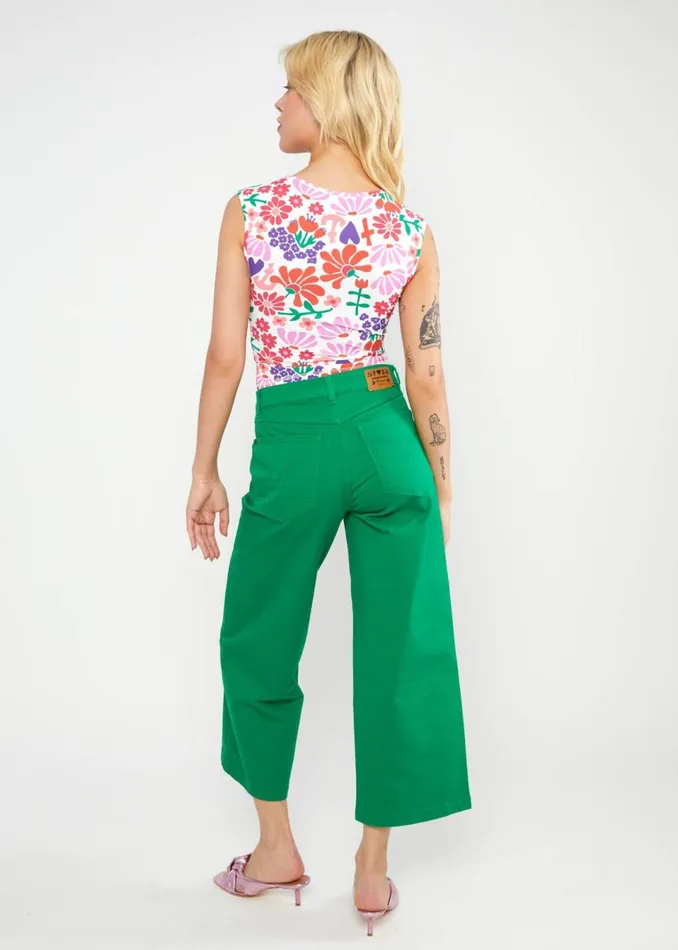 Blutsgeschwister Culottes High Waist Culotte Green Women Trousers