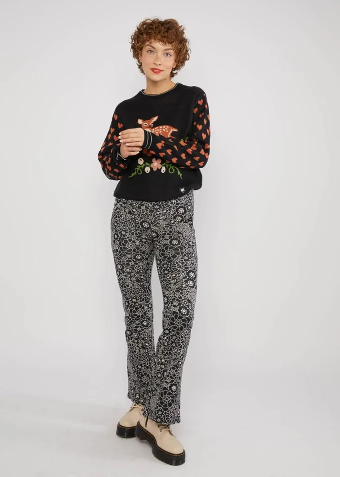 Blutsgeschwister Flares On A Winters Day Flared Black Women Trousers