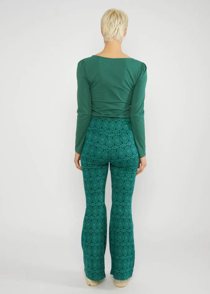 Blutsgeschwister Flares On A Winters Day Flared Green Women Trousers