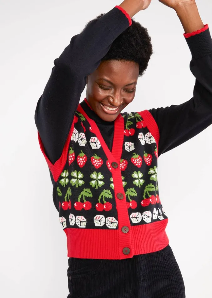 Blutsgeschwister Gilet Storyteller Vest Black Women Knitted Jumpers