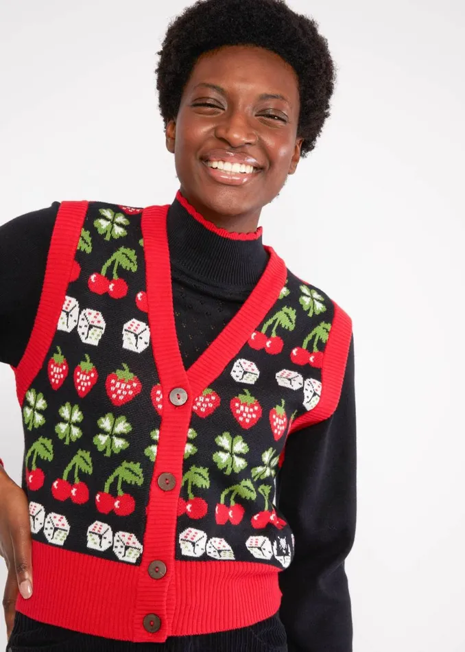 Blutsgeschwister Gilet Storyteller Vest Black Women Knitted Jumpers