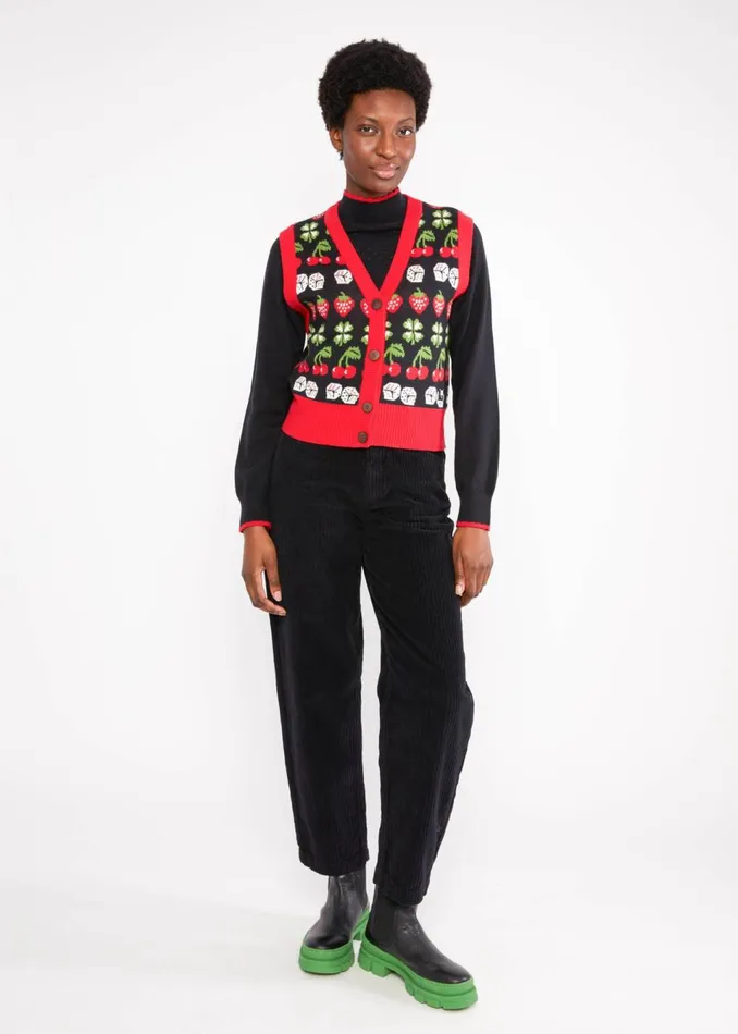 Blutsgeschwister Gilet Storyteller Vest Black Women Knitted Jumpers