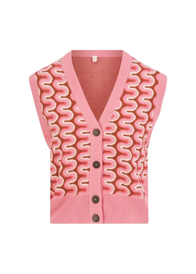 Blutsgeschwister Gilet Storyteller Vest Brown Women Knitted Jumpers