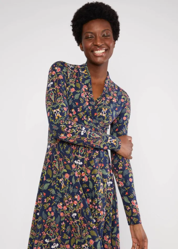 Blutsgeschwister Jersey Dress Shalala Tralala Shawl Blue Women Dresses