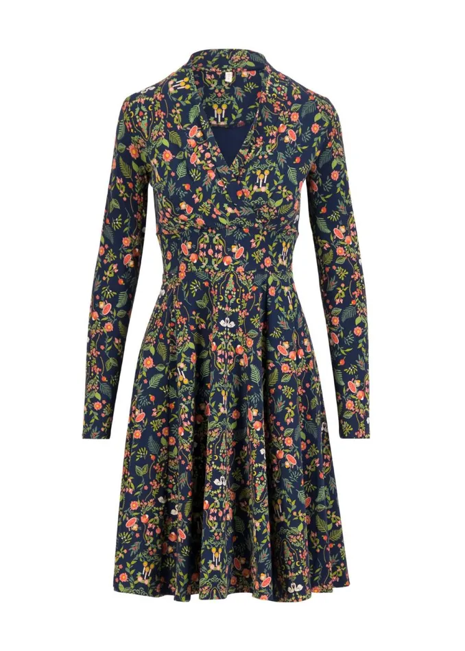 Blutsgeschwister Jersey Dress Shalala Tralala Shawl Blue Women Dresses