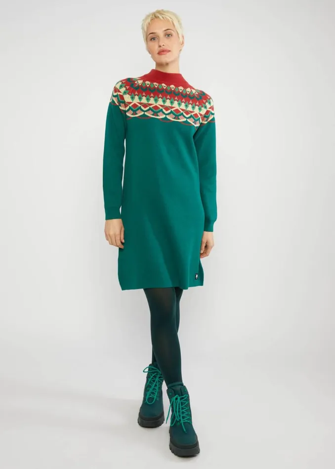 Blutsgeschwister Jumper Dress Scandi Woods Green Women Dresses