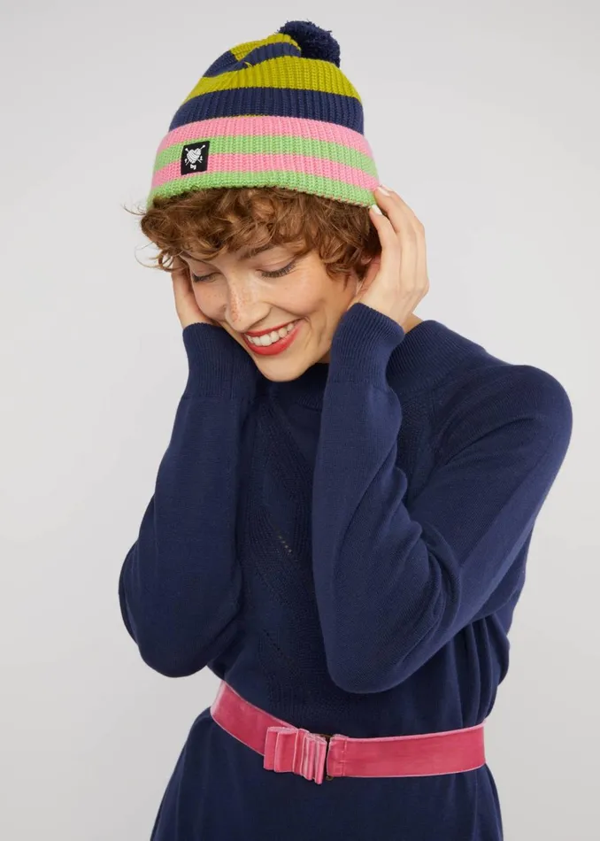 Blutsgeschwister Knitted Hat Bright Side Beanie Blue Women Other Accessoires