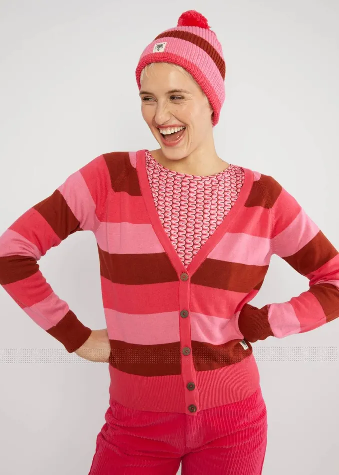 Blutsgeschwister Knitted Hat Bright Side Beanie Red Women Other Accessoires