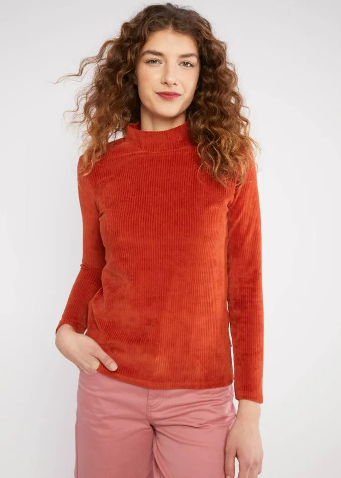 Blutsgeschwister Longsleeve Jolly Turtle Brown Women Tops