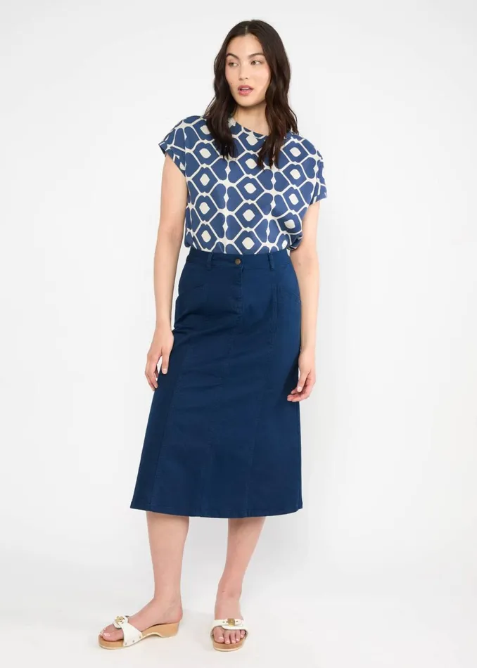 Blutsgeschwister Midi Skirt Power Panel Blue Women Skirts