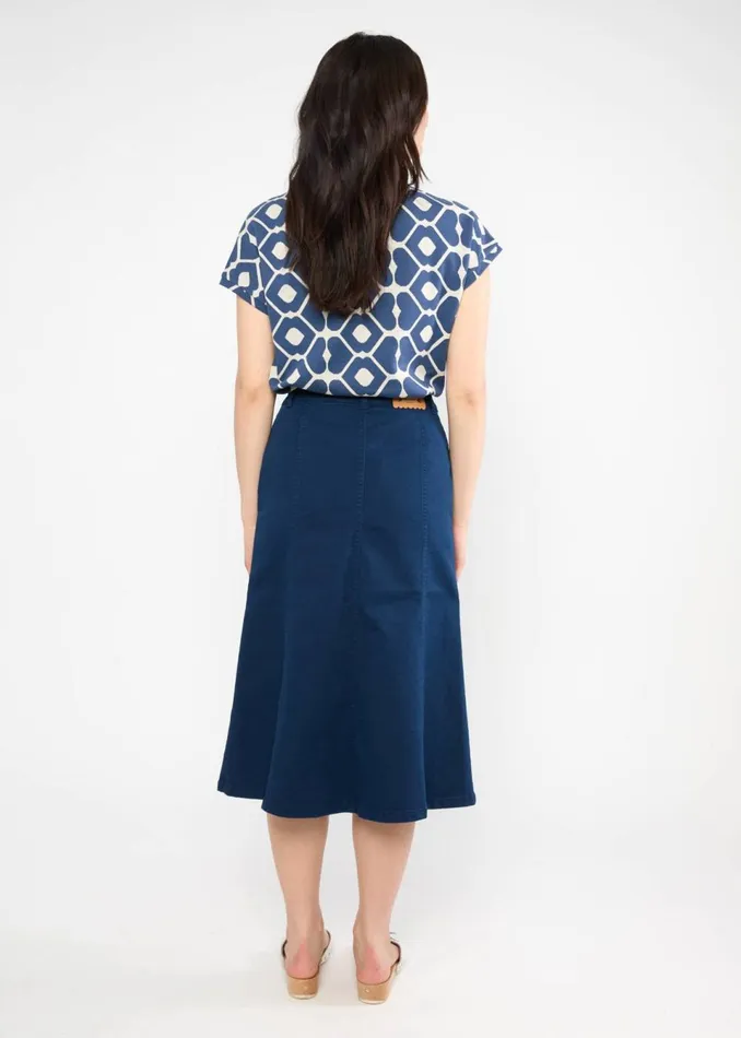 Blutsgeschwister Midi Skirt Power Panel Blue Women Skirts