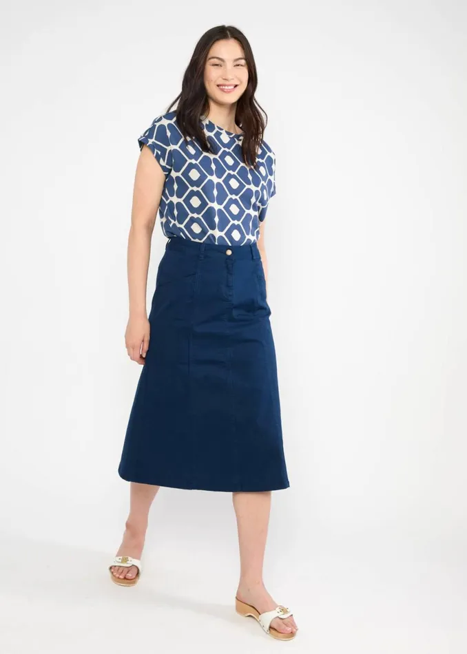 Blutsgeschwister Midi Skirt Power Panel Blue Women Skirts
