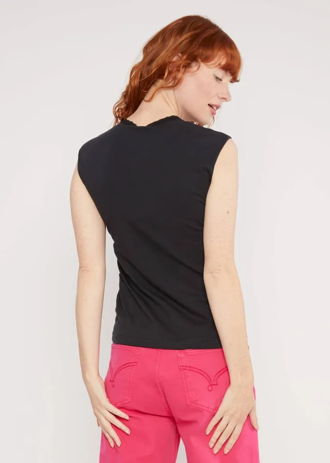 Blutsgeschwister Sleeveless Top Let Romance Rule Black Women Tops