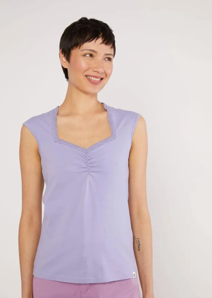 Blutsgeschwister Sleeveless Top Let Romance Rule Blue Women Tops