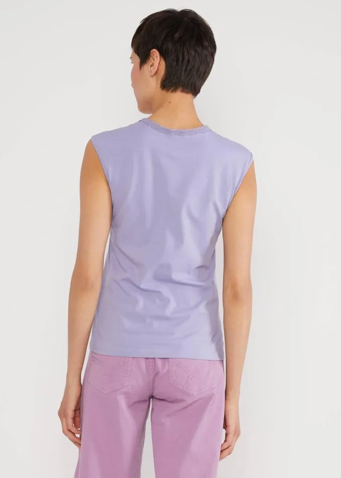 Blutsgeschwister Sleeveless Top Let Romance Rule Blue Women Tops