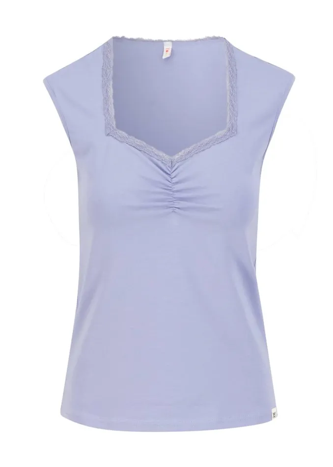Blutsgeschwister Sleeveless Top Let Romance Rule Blue Women Tops