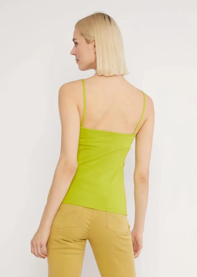 Blutsgeschwister Sleeveless Top Pretty Spaghetti Green Women Tops