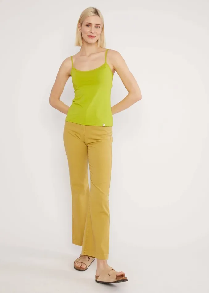 Blutsgeschwister Sleeveless Top Pretty Spaghetti Green Women Tops